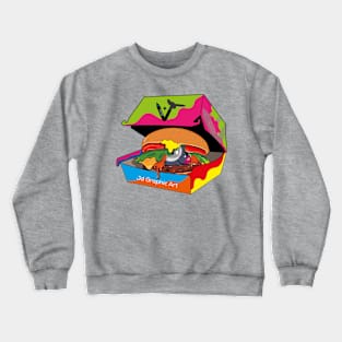 Burger-Shark Crewneck Sweatshirt